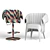 Sleek MANTA Bar Chair: Modern Design, Vray and FBX Formats 3D model small image 1