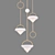 Elegant Satin Khora Chandelier 3D model small image 1