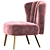 Chanel Tufted Accent Chair 3D model small image 3