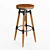 Wooden Backless Swivel Counter Stool 3D model small image 1