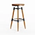 Wooden Backless Swivel Counter Stool 3D model small image 2