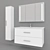 Praktik White Bathroom Furniture Collection by Kaksa-A 3D model small image 1