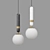 Elegant Marble Pendant Light 3D model small image 1