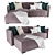 Modern Grey Velvet Sofa 3D model small image 2