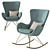 Lux Velvet Wing Rocker 3D model small image 2