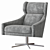 Elegant Nara Swivel Chair 3D model small image 1