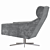 Elegant Nara Swivel Chair 3D model small image 2