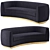 Luxurious Julian Velvet Sofa - Perfect for Any Room 3D model small image 1