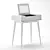 Modern White Dressing Table JIMI with Mirror and Pouf 3D model small image 2