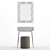 Modern White Dressing Table JIMI with Mirror and Pouf 3D model small image 6