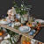 Festive Evergreen Table Décor 3D model small image 1