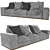 Modern Denver 3 Seat Sofa 3D model small image 2