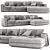 Minotti Hamilton Modern Chaise Lounge Sofa 3D model small image 1