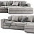 Minotti Hamilton Modern Chaise Lounge Sofa 3D model small image 3