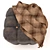 Plaid Ottoman: Leather and Cozy 3D model small image 2