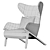 Elegant Modern Armchair 3D model small image 4