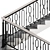 Elegant Wrought Iron Staircase 3D model small image 2