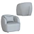 Stylish Boucle Elodie Armchair 3D model small image 5
