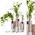 Wood & Concrete Vase Indoor Plants 3D model small image 1