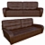 Contemporary Leather Stitched Sofa 3D model small image 1