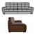 Contemporary Leather Stitched Sofa 3D model small image 2