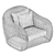 Balou Lounge Chair: Stylish and Comfortable 3D model small image 5