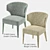 Luxurious Lapel Velvet Chair 3D model small image 2