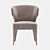 Luxurious Lapel Velvet Chair 3D model small image 3