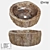 Rustic Fossil Wood Sink 3D model small image 2