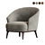 Luxury Velvet Armchair: Amy Bielefelder Werkstaetten 3D model small image 3