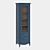 Vintage-inspired Single-Door Display Cabinet 3D model small image 5