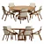 Elegant Dining Set: Poly 20,480 & Verts 21,148 3D model small image 1