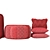 Luxurious Puf Color Set: Rug & Pillows 3D model small image 4