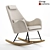 Cozy Sherst Beige Rocking Chair 3D model small image 1