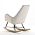 Cozy Sherst Beige Rocking Chair 3D model small image 2