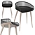 Sleek Leather Bar Chair 3D model small image 4