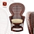 Natural Rattan Chair: Elegant and Comfortable 3D model small image 1
