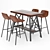 Modern Bar Table and Stool Set 3D model small image 1