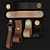 Crafted Leather Handles: Upgrade Your Furniture 3D model small image 1