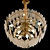 Elegant Glass Petal Chandelier 3D model small image 2