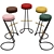 Italian Design: Set of 4 Gastone Rinaldi Barstools 3D model small image 2