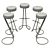 Italian Design: Set of 4 Gastone Rinaldi Barstools 3D model small image 4