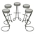 Italian Design: Set of 4 Gastone Rinaldi Barstools 3D model small image 5