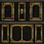 Golden Ornamental Frame Set 3D model small image 2