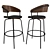 Sleek Steel Bar Stool 3D model small image 3