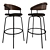 Sleek Steel Bar Stool 3D model small image 5