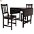 Elegant Black Dining Set 3D model small image 1