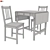 Elegant Black Dining Set 3D model small image 2