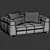 Luxurious Minotti Blazer Sofa 3D model small image 3