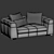 Luxurious Minotti Blazer Sofa 3D model small image 6